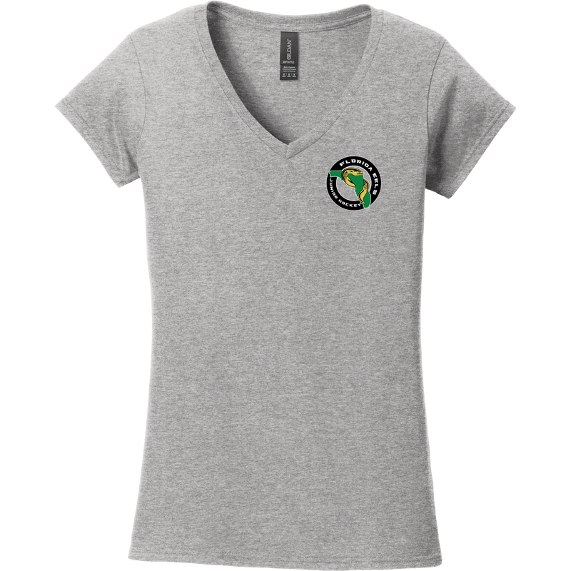 Florida Eels Softstyle Ladies Fit V-Neck T-Shirt