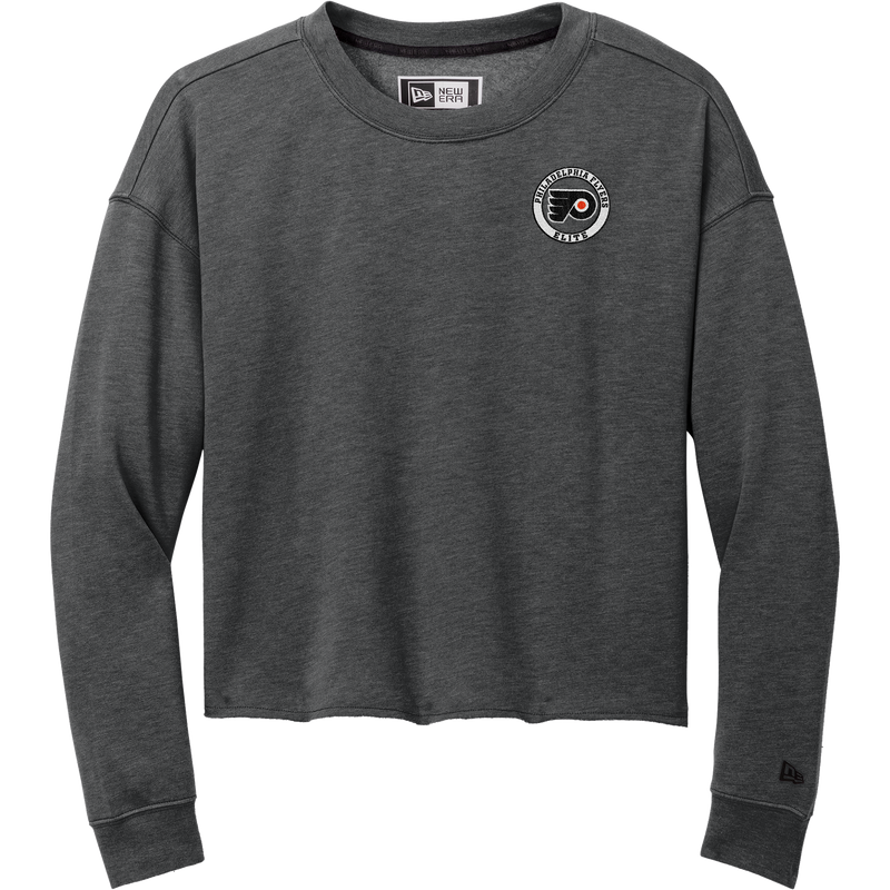 Philadelphia Flyers Elite New Era Ladies Tri-Blend Fleece Crop Crew