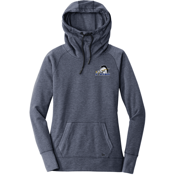 Mid-State Mustangs New Era Ladies Tri-Blend Fleece Pullover Hoodie