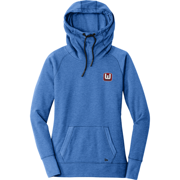 CT Whalers Tier 1 New Era Ladies Tri-Blend Fleece Pullover Hoodie