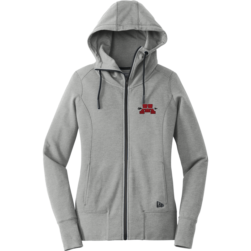 Mercer Arrows New Era Ladies Tri-Blend Fleece Full-Zip Hoodie