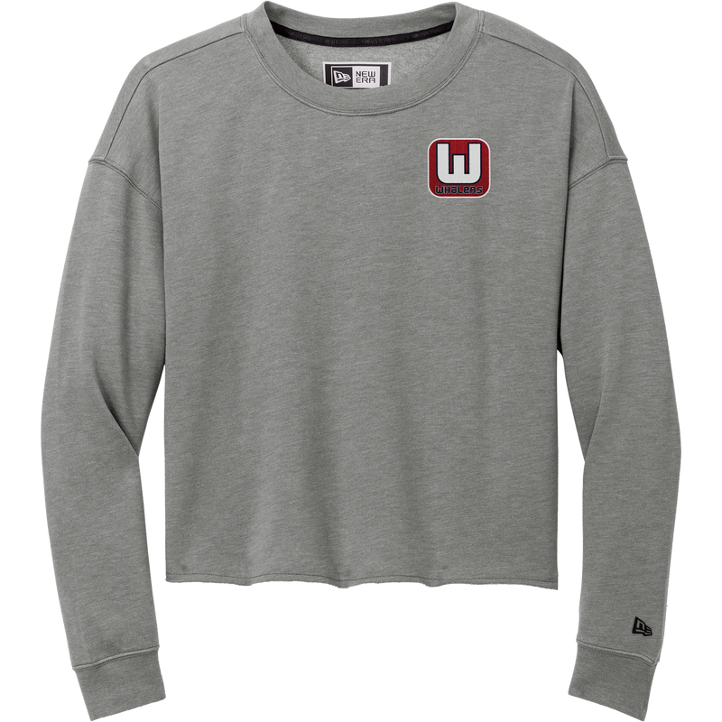 CT Whalers Tier 1 New Era Ladies Tri-Blend Fleece Crop Crew