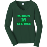 McGinn Elementary 'Varsity Block' Women's Long Sleeve Fan Favorite V-Neck Tee