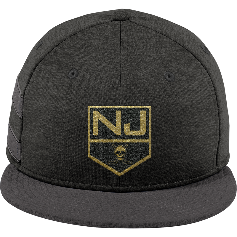 NJ Raiders New Era Shadow Heather Striped Flat Bill Snapback Cap