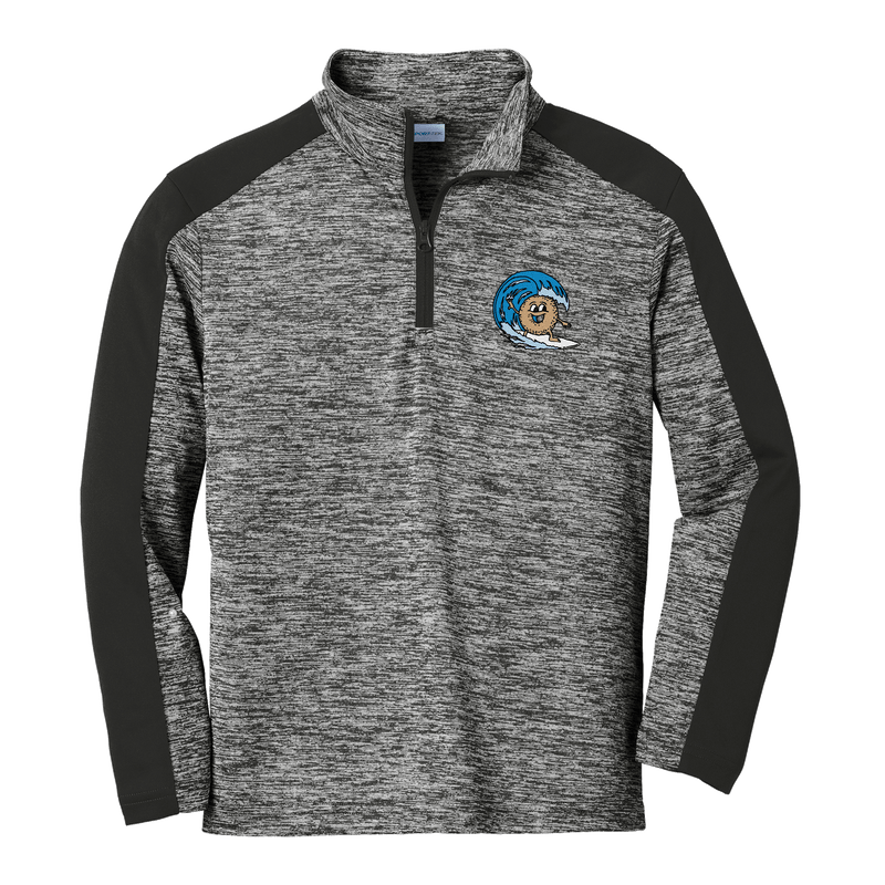 BagelEddi's Youth PosiCharge  Electric Heather Colorblock 1/4-Zip Pullover